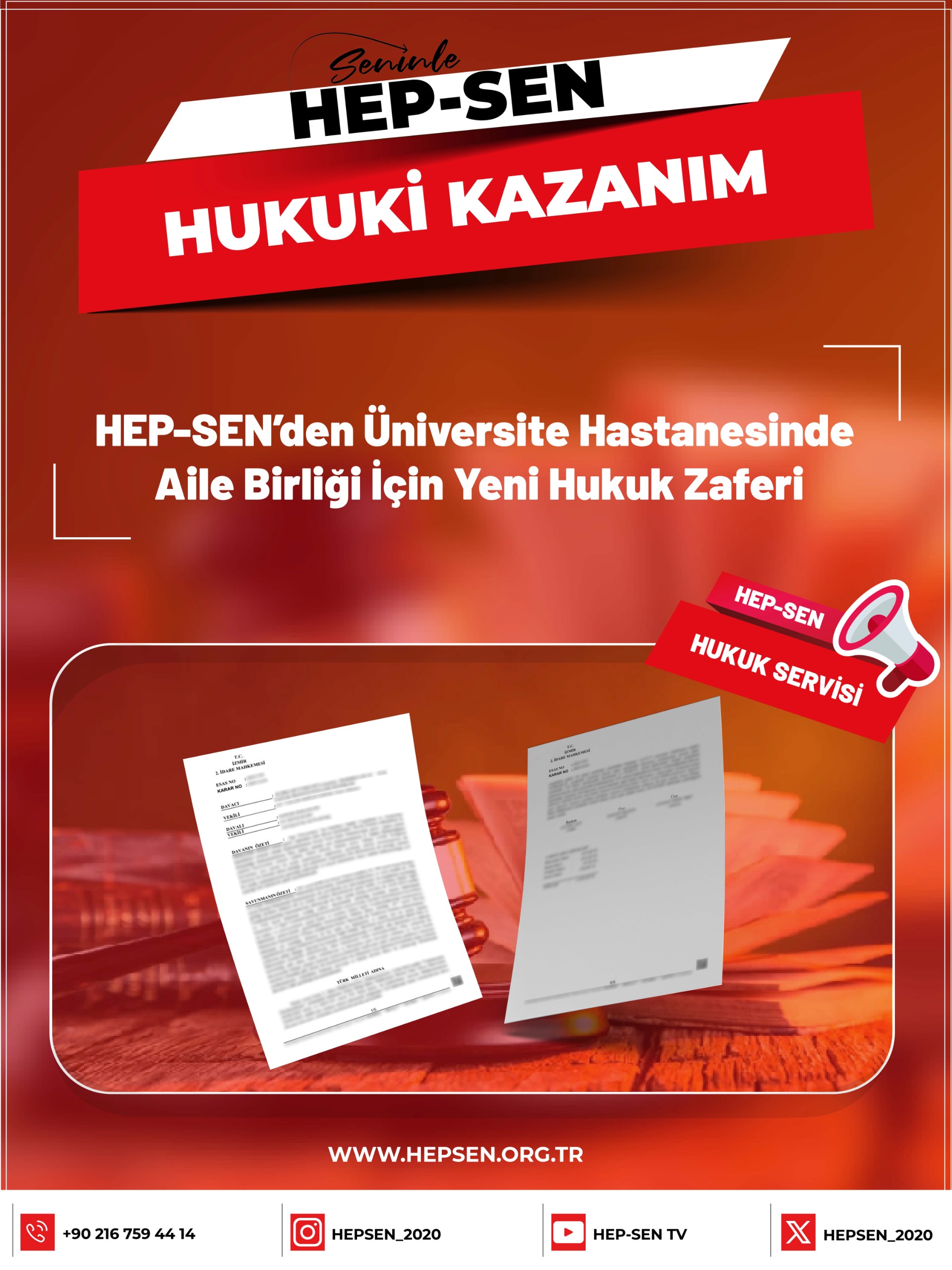 HEP-SEN’den Üniversite Hastanesinde Aile Birliği İçin Yeni Hukuk Zaferi